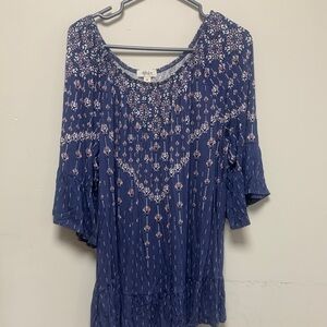 Style & Co. Navy Floral Blouse